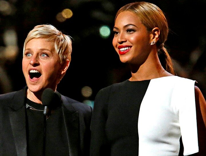 Ellen Degeneres and Beyonce at the 55th Annual GRAMMY(R) Awards at STAPLES Center in Los Angeles, CA. Sunday, February 10, 2013. Pre-telecast show at Nokia Theater L.A. Live.
