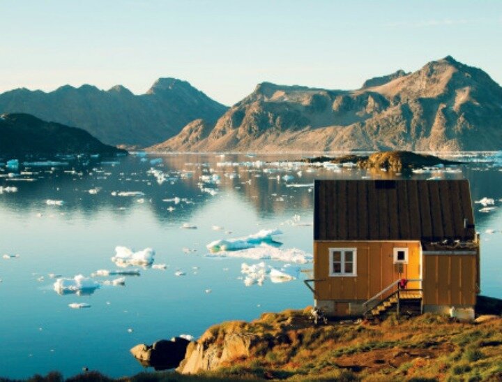cabin by ice